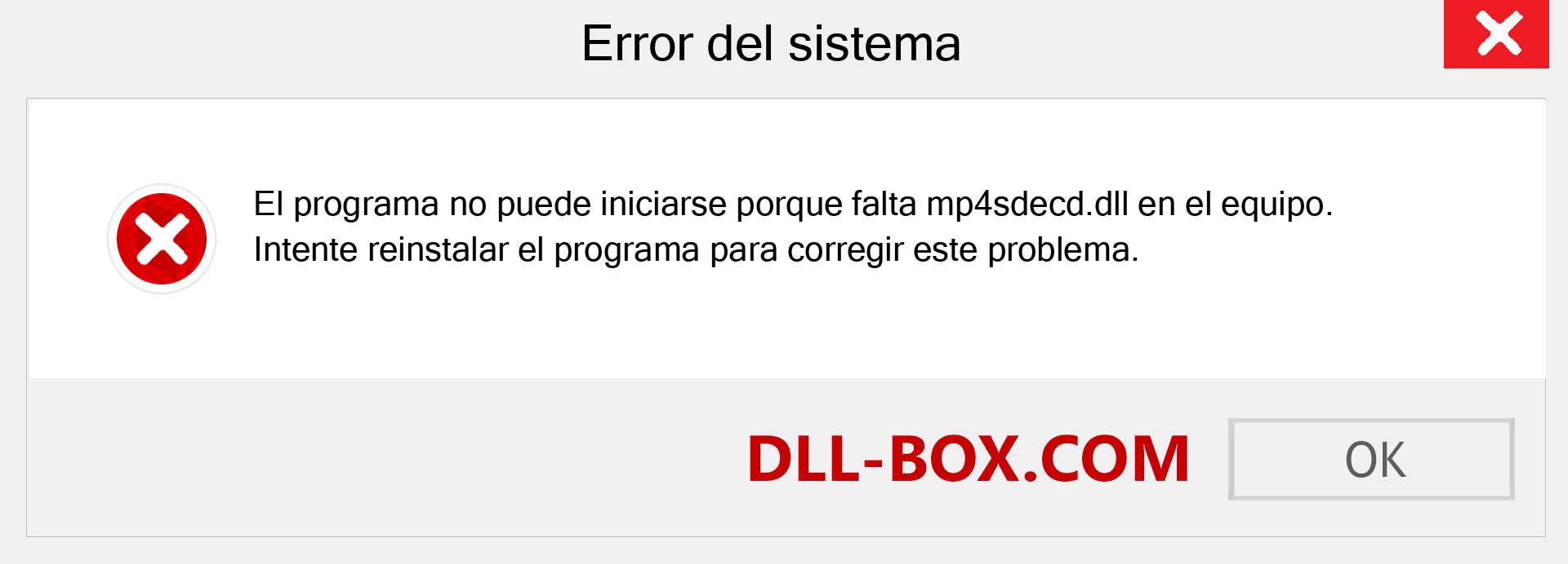 ¿Falta el archivo mp4sdecd.dll ?. Descargar para Windows 7, 8, 10 - Corregir mp4sdecd dll Missing Error en Windows, fotos, imágenes